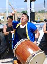 Trent Oshiro of UCLA Kyodo Taiko performs their signature song, "Encore."