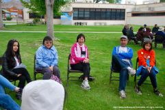 One of the small group discussions during the 2016 Manzanar At Dusk program.