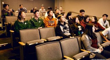 Katari students listening to a presentation on “How We Do History” at Manzanar National Historic Site.